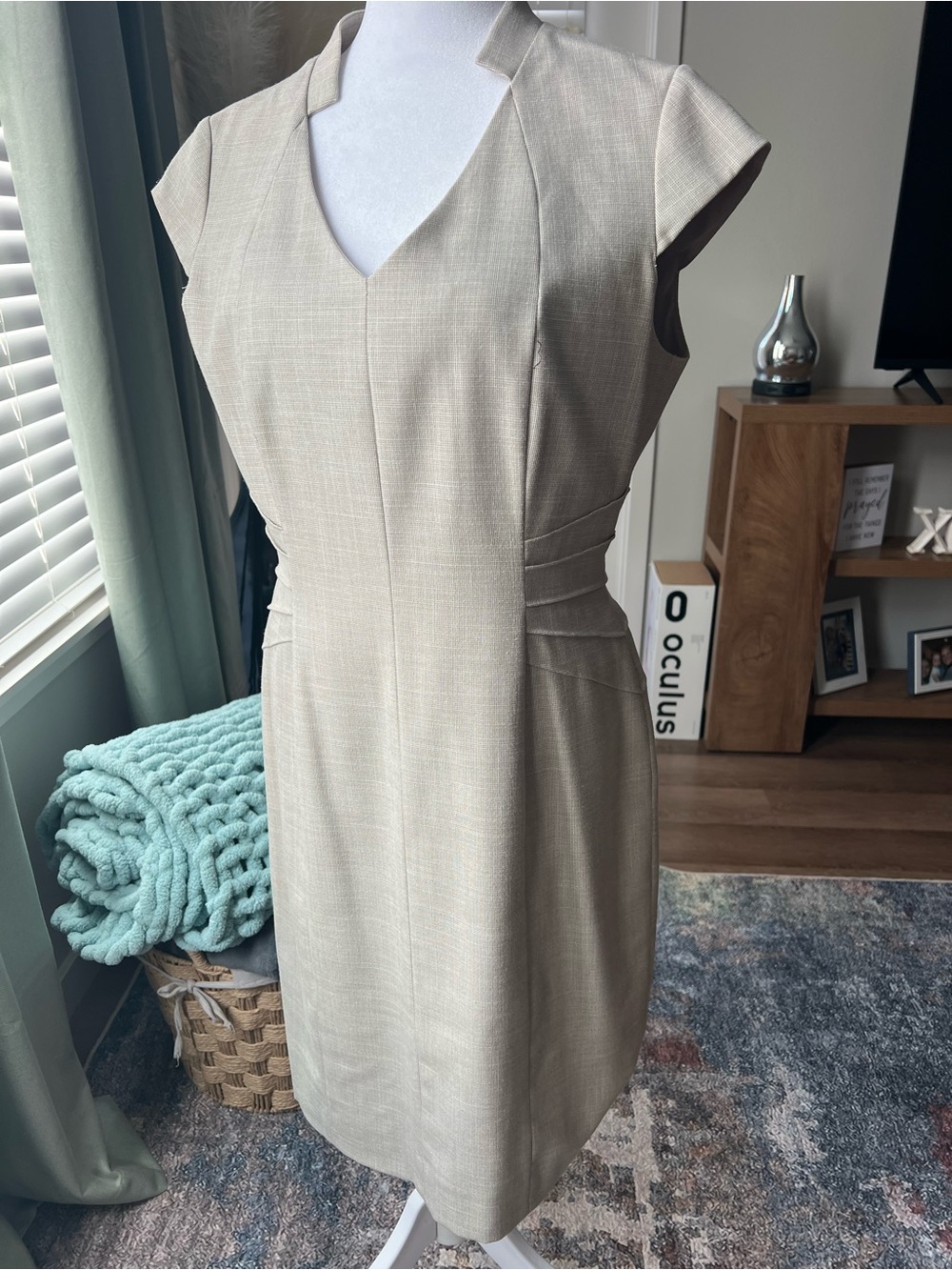Classic Cream Sheath Dress - Antonio Milani size 8.